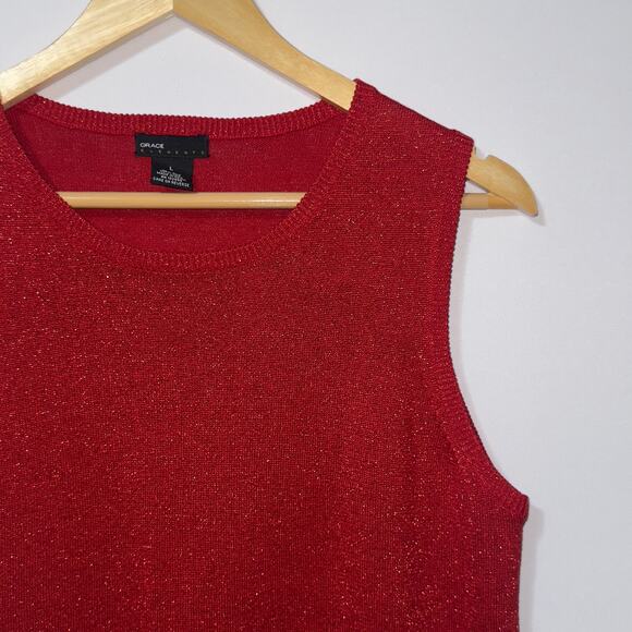 Grace elements red sweater vest women’s size large - Picture 3 of 4